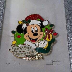 Disney Holiday LR Mickey Mouse Pin - Red, Green, Gold